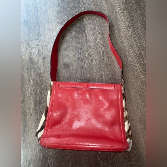 Adrienne Vittadini Red & Zebra Leather Purse | Designer Handbag - Picture 1 of 9